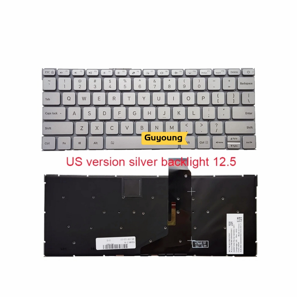 Bàn Phím Máy Tính Xách Tay YJX US Cho MI Xiaomi Air12.5 161201-01 161202 Aa AQ AI AL YG TM1607 TM1612 US Vàng Bạc Tiếng Anh