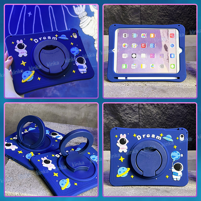 Bao Da Máy Tính Bảng Chống Sốc Xoay 360 Độ In Hình Heo Phi Hành Gia NASA Có Ngăn Đựng Bút Chì Cho ipad mini air pro 1 2 3 4 5 6 7 8 9 10 9.7 10.2 10.5 10.9 11 2017 2018 2019 2020 2021 2022