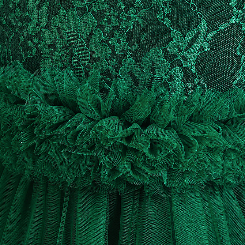 Đầm Công Chúa Phối Ren Hoa Mùa Hè Cho Bé Gái 4-14Y LP-335