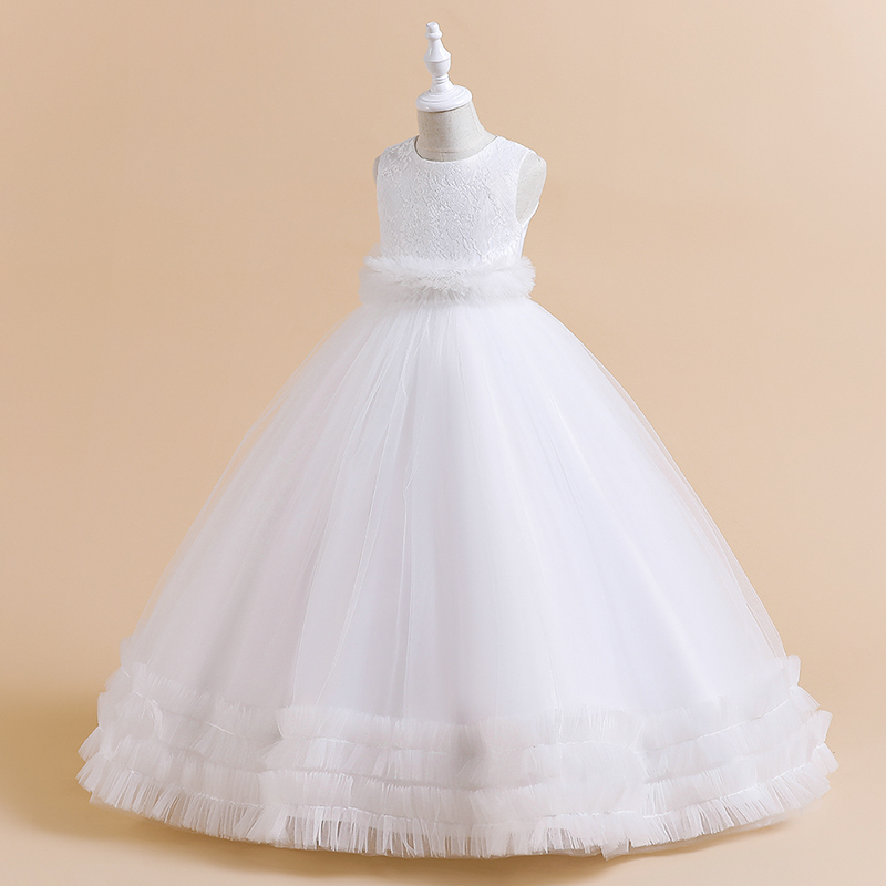 Đầm Công Chúa Phối Ren Hoa Mùa Hè Cho Bé Gái 4-14Y LP-335