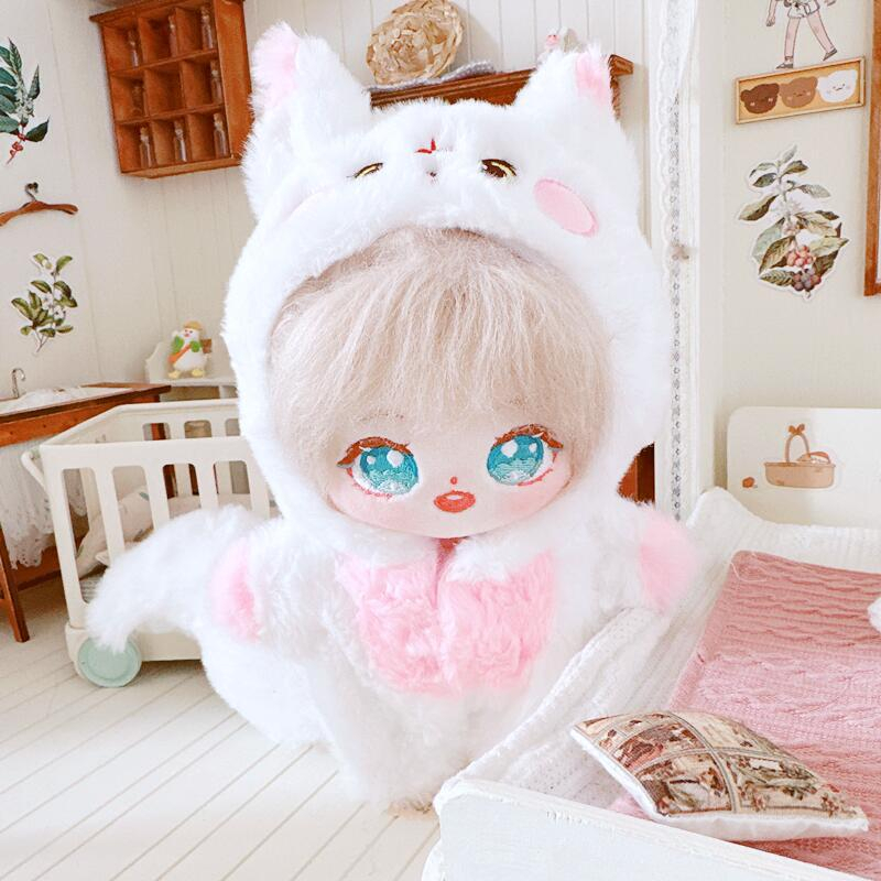 Áo Liền Quần 20cm Màu Trắng / Xám / Tím / Nâu / Xám / Tím Có Đuôi Hình Thỏ /