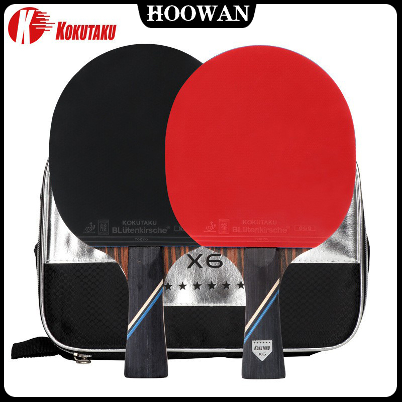 Bộ Vợt Đánh Bóng Bàn Kèm Hộp Đựng Bằng Cao Su Carbon Kokutaku 4/5/6 Star ITTF Ping Pong