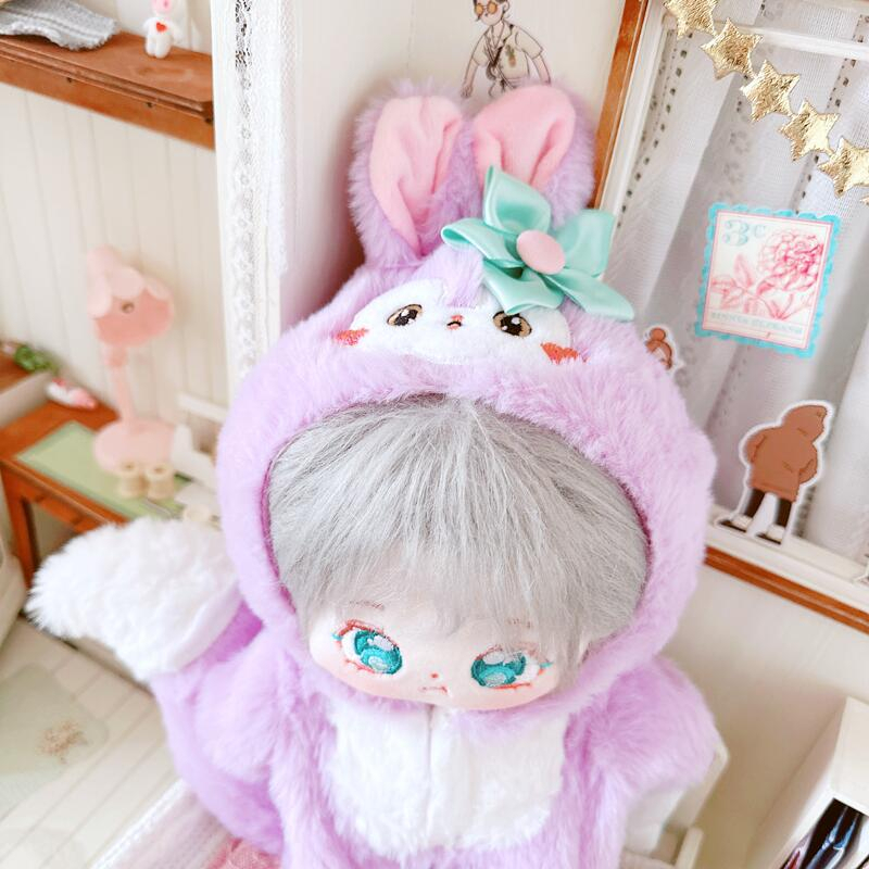 Áo Liền Quần 20cm Màu Trắng / Xám / Tím / Nâu / Xám / Tím Có Đuôi Hình Thỏ /