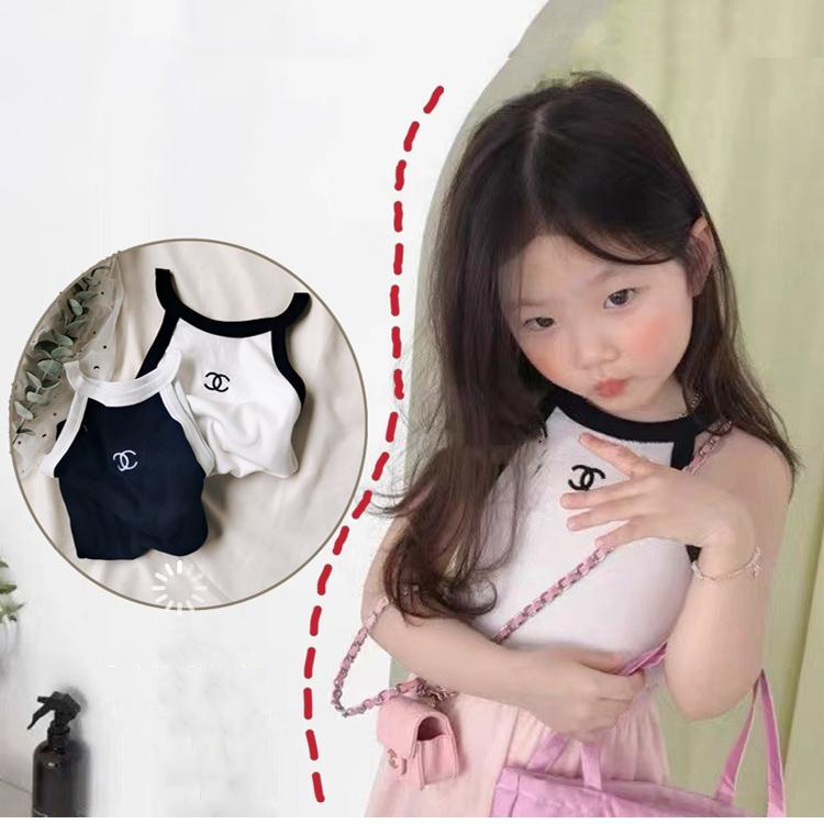 Áo Hai Dây Trơn Màu Xinh Xắn Theo Phong Cách Mùa Hè Dành Cho Bé Gái