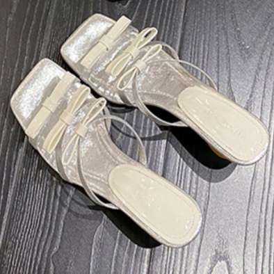 Dép Cao Gót Đính Nơ Phong Cách Pháp Thời Trang Mùa Hè 2023 Mới Cho Nữ