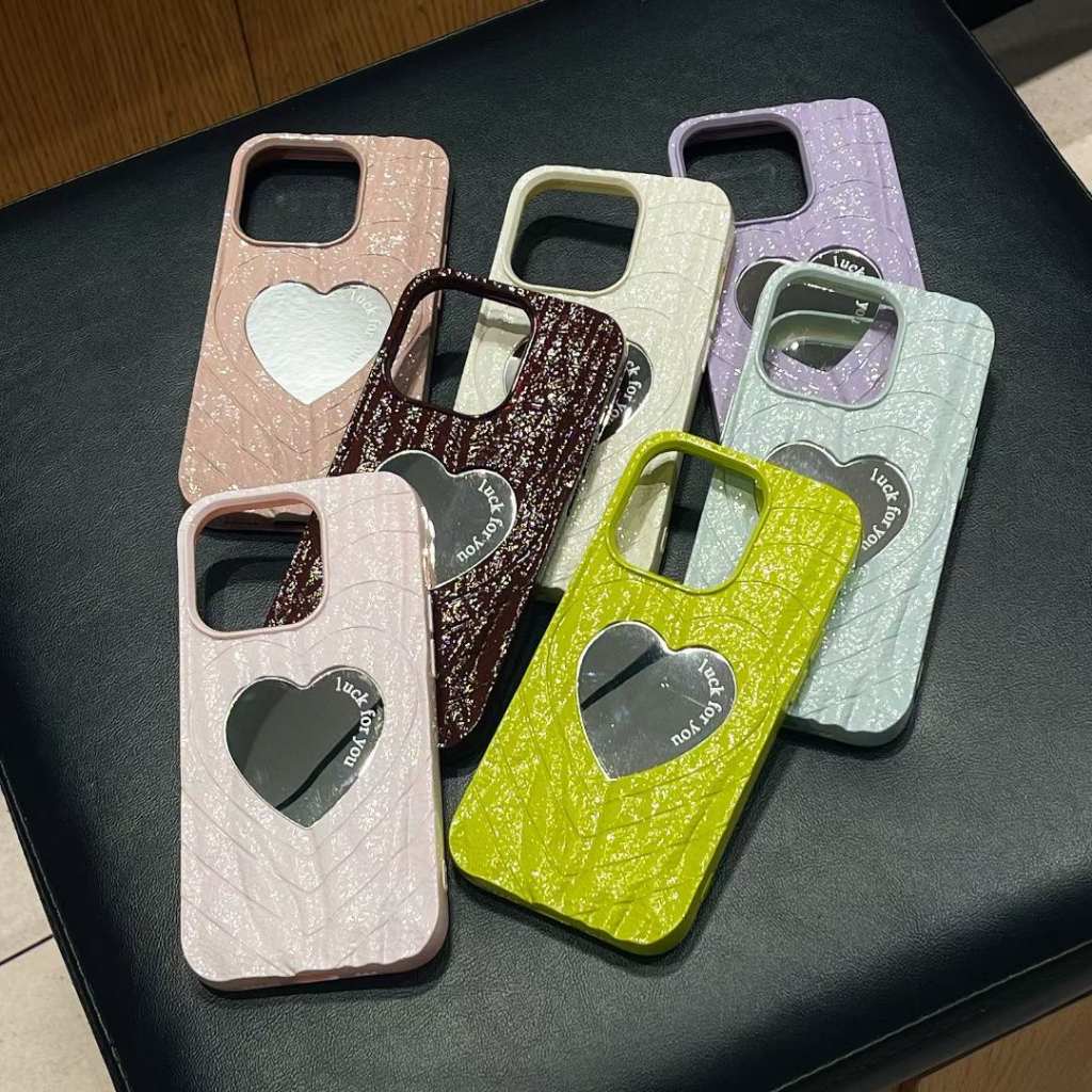 Ốp Điện Thoại tpu Mềm Gắn Gương Hình Trái Tim 3D Nhiều Màu Cho Iphone 14 14 Pro 14 Pro MAX 11promax 12 promax 13 Pro MAX X XS MAX
