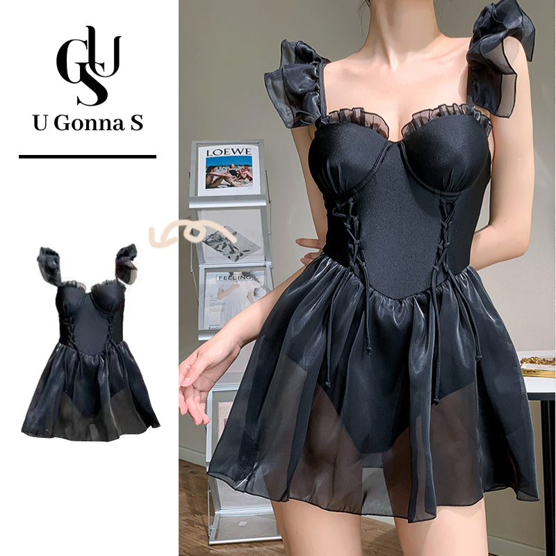 U Gonna S Bikini áo tắm cho phụ nữ không tay beachwear Đồ Bơi Một Mảnh longuette sexy với miếng độn ngực thiết kế đơn giản thời trang hàn quốc thanh lịch màu trơn 2023