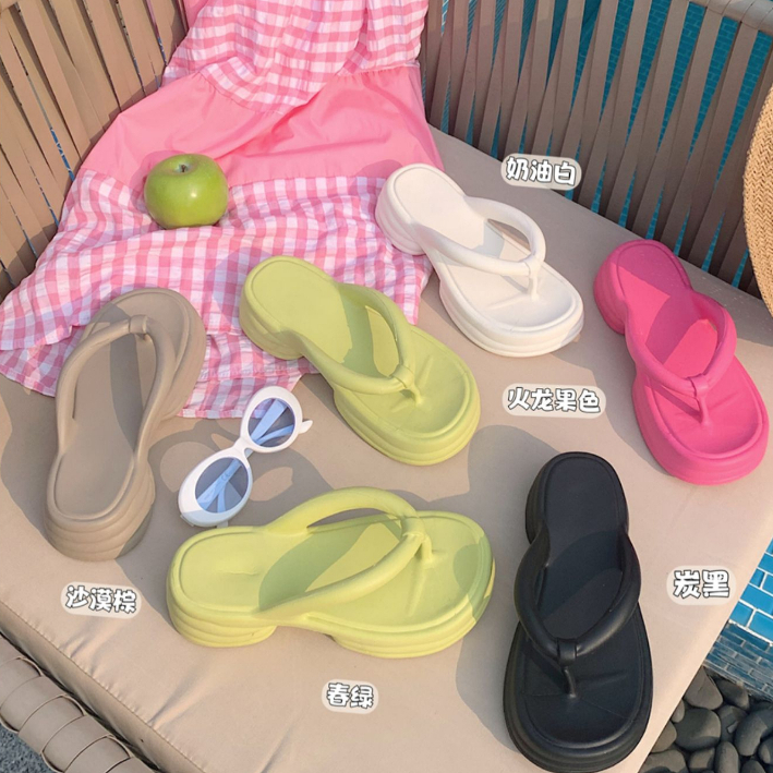 Dép Xỏ Ngón Cao Gót 5CM Bằng eva Thoải Mái Thời Trang