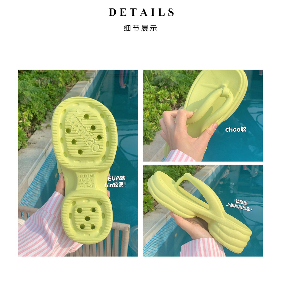 Dép Xỏ Ngón Cao Gót 5CM Bằng eva Thoải Mái Thời Trang