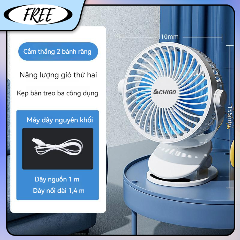 FREE quạt mini để bàn quạt mini Quạt quạt tích điện Quạt Cầm Tay quạt điện Độ Kẹp Chắc Chắn Cho Dân Văn Phòng hoạt động êm ái H2A5000