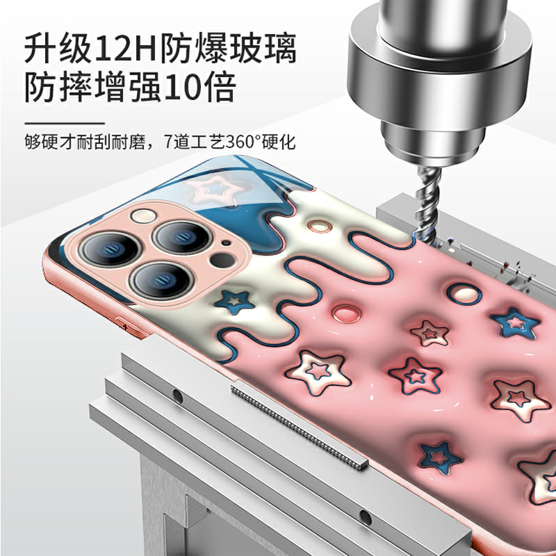 Ốp Điện Thoại Họa Tiết Sao Băng Màu Hồng / Xanh Dương Cho iPhone 13 12 11 14 Pro Max