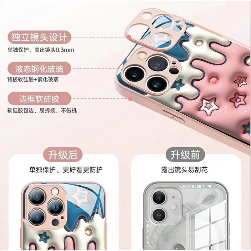 Ốp Điện Thoại Họa Tiết Sao Băng Màu Hồng / Xanh Dương Cho iPhone 13 12 11 14 Pro Max