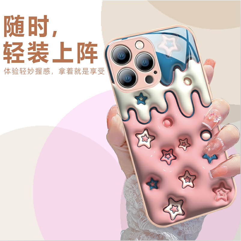 Ốp Điện Thoại Họa Tiết Sao Băng Màu Hồng / Xanh Dương Cho iPhone 13 12 11 14 Pro Max