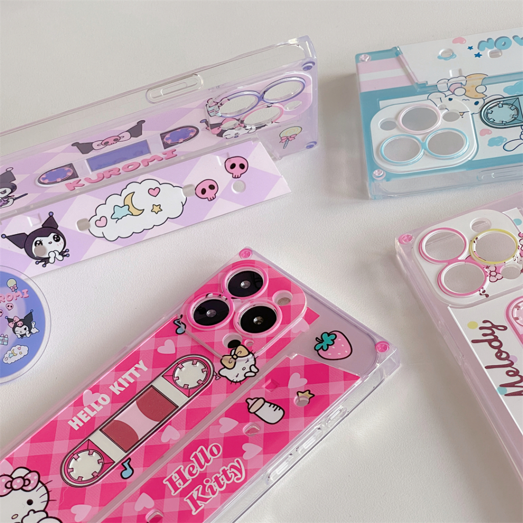 Sanrio Ốp Điện Thoại Chống Sốc Có Giá Đỡ Hình Cún / Mèo melody Cho iphone 14 13 11 12 pro