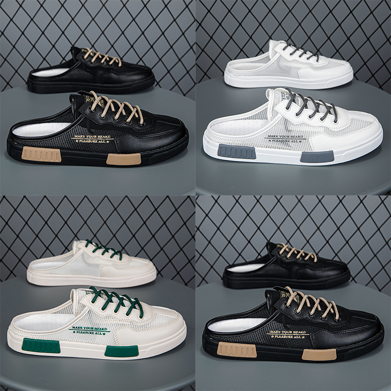 Giày Lười Da Đế Bằng Không Có Dây Buộc Thời Trang Mùa Hè Cho Nam