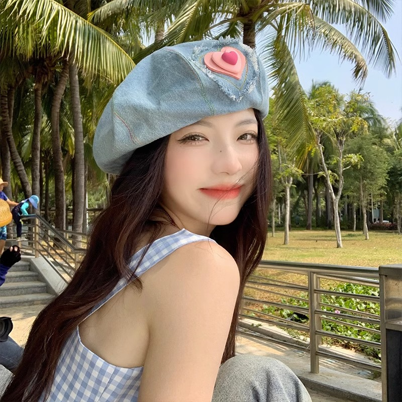 Mũ Beret Cao Bồi Mùa Xuân Hè Phiên Bản Hàn Quốc Dễ Phối Đồ Cho Nữ