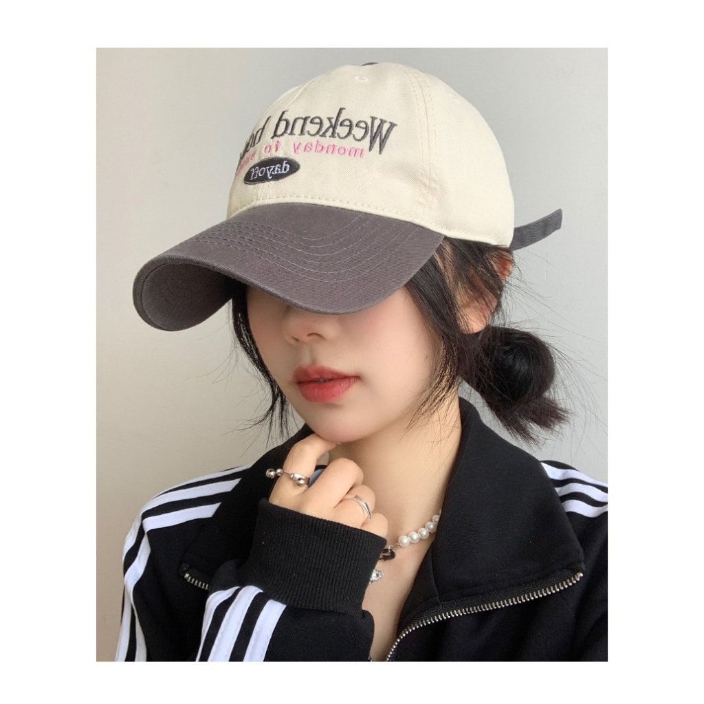 Mũ Lưỡi Trai Mềm Vành Rộng Phối Màu Retro Phong Cách Hàn Quốc Dễ Phối Đồ Thời Trang Cho Nữ