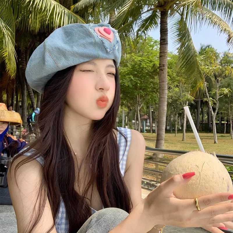 Mũ Beret Cao Bồi Mùa Xuân Hè Phiên Bản Hàn Quốc Dễ Phối Đồ Cho Nữ