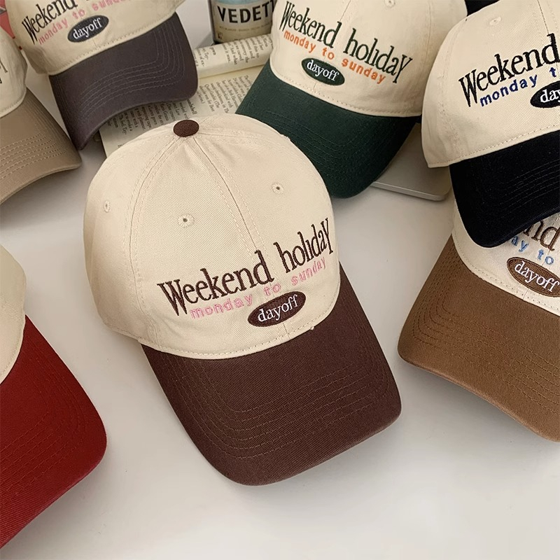 Mũ Lưỡi Trai Mềm Vành Rộng Phối Màu Retro Phong Cách Hàn Quốc Dễ Phối Đồ Thời Trang Cho Nữ