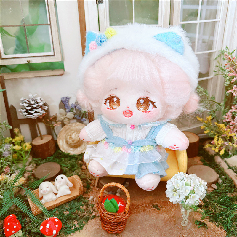 Băng Đô Cài Tóc 20cm Màu Trắng / Xanh Dương Dễ Thương Dành Cho Búp Bê Jungkook Jimin