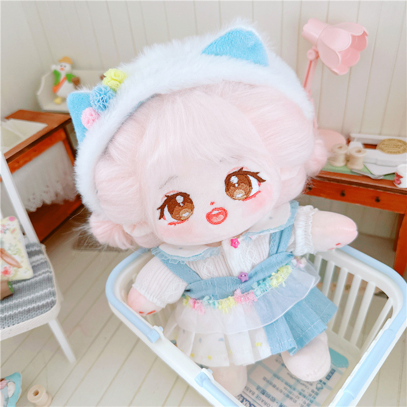 Băng Đô Cài Tóc 20cm Màu Trắng / Xanh Dương Dễ Thương Dành Cho Búp Bê Jungkook Jimin