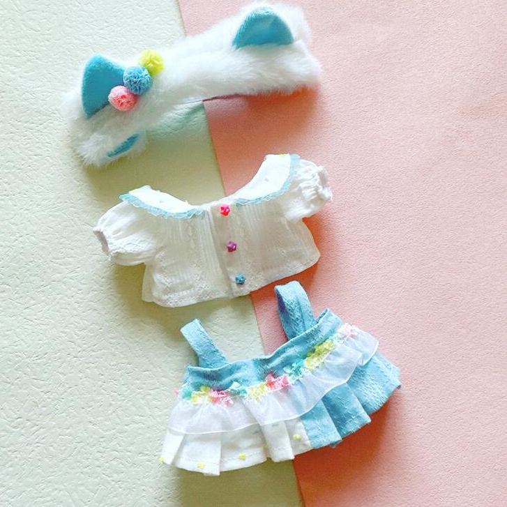 Băng Đô Cài Tóc 20cm Màu Trắng / Xanh Dương Dễ Thương Dành Cho Búp Bê Jungkook Jimin