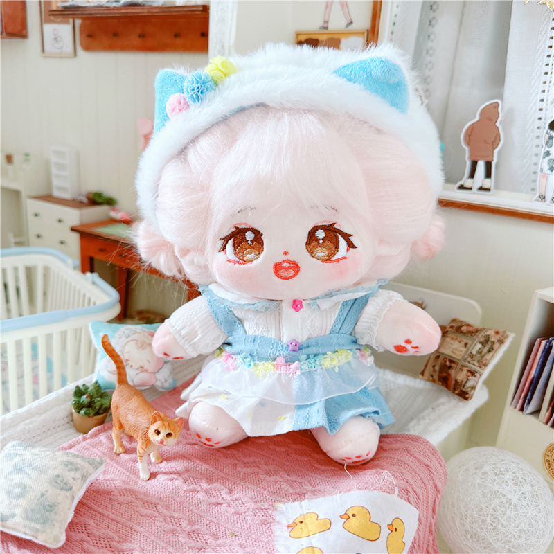 Băng Đô Cài Tóc 20cm Màu Trắng / Xanh Dương Dễ Thương Dành Cho Búp Bê Jungkook Jimin