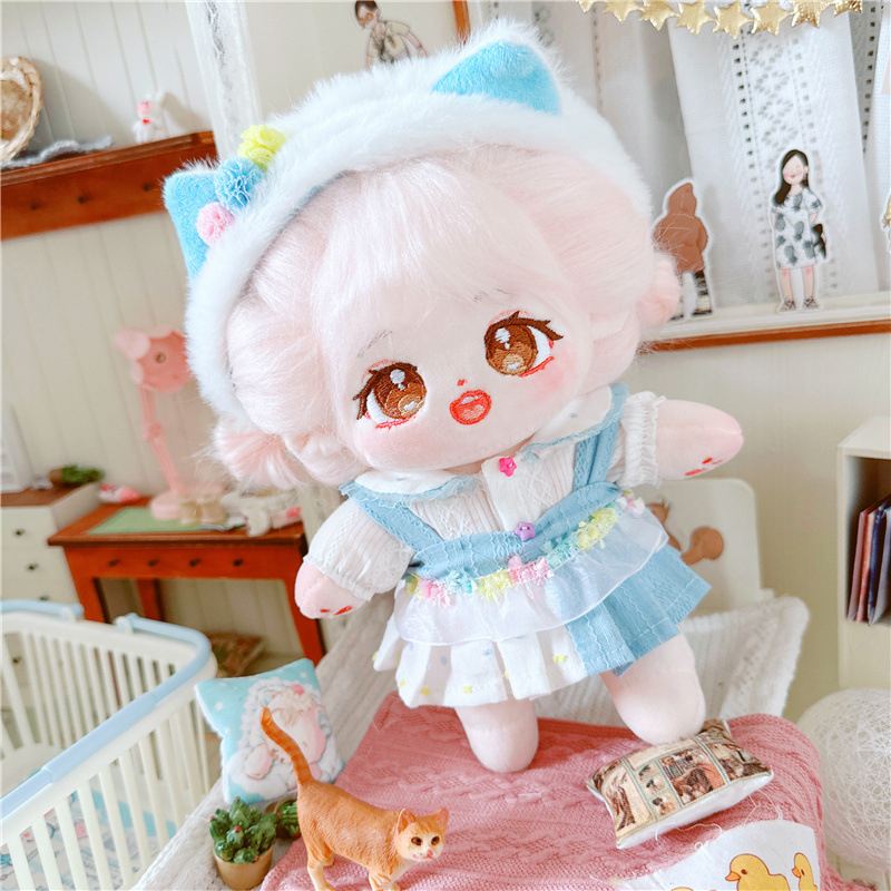 Băng Đô Cài Tóc 20cm Màu Trắng / Xanh Dương Dễ Thương Dành Cho Búp Bê Jungkook Jimin