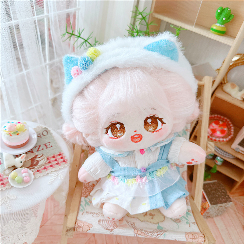 Băng Đô Cài Tóc 20cm Màu Trắng / Xanh Dương Dễ Thương Dành Cho Búp Bê Jungkook Jimin