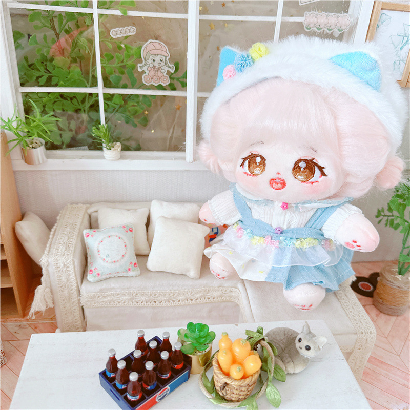 Băng Đô Cài Tóc 20cm Màu Trắng / Xanh Dương Dễ Thương Dành Cho Búp Bê Jungkook Jimin