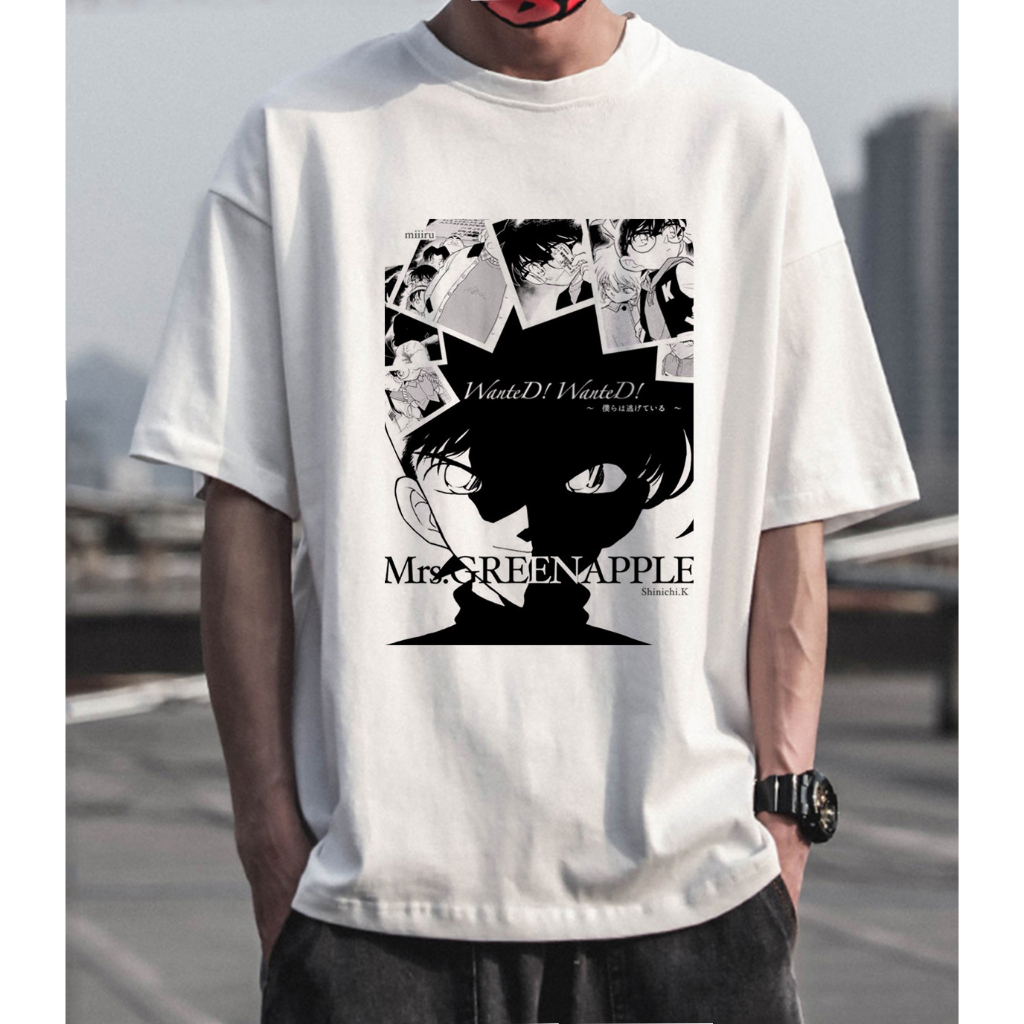 Áo Thun Cotton Tay Ngắn Cổ Tròn In Hình Thám Tử Conan Trẻ Trung Hợp Thời Trang Cho Nam Và Nữ