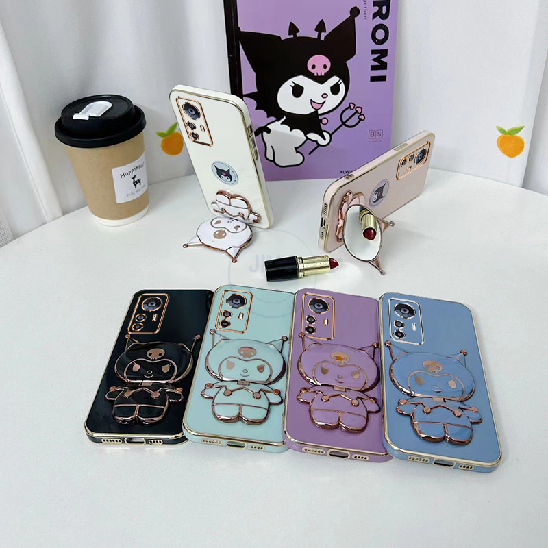 Ốp Điện Thoại Silicone Mềm Gấp Gọn Tích Hợp Gương Trang Điểm Cho Xiaomi 13 12T 11T 10T Pro 12 11 Lite 5G