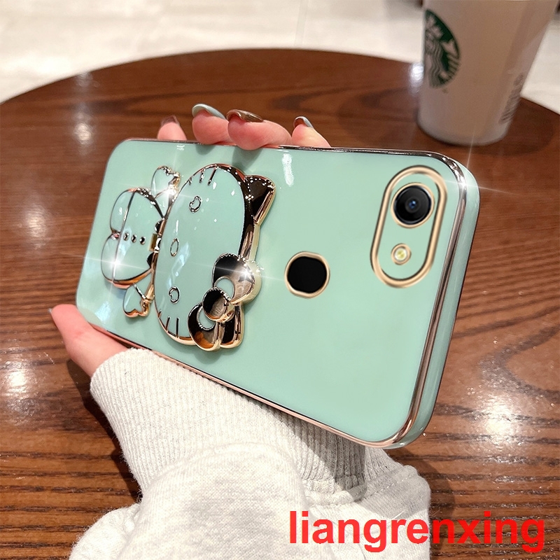 ốp lưng OPPO F5 OPPO F7 Ốp Điện Thoại Silicon Chống Sốc Tráng Gương Hình Mèo Kitty Cho OPPO F5 OPPO F7 F7 DDJZM01 viền vuông cute