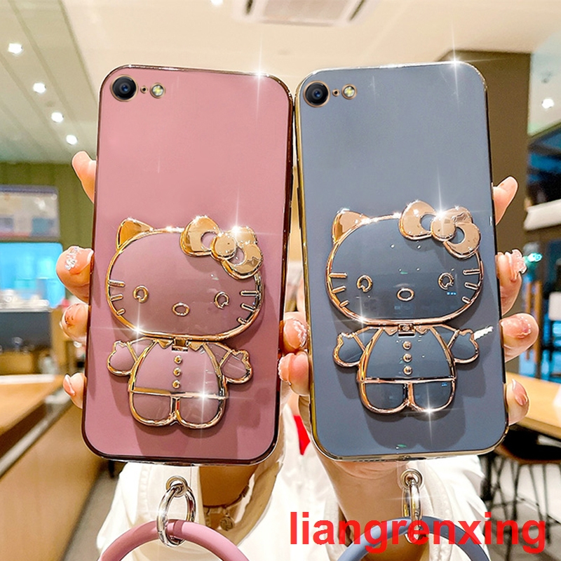 ốp lưng OPPO F1S OPPO A39 OPPO A37 Ốp Điện Thoại Silicon Chống Sốc Tráng Gương Hình Mèo Kitty Cho OPPO F1S OPPO A39 OPPO A37 OPPO A37 OPPO A37 DDJZM01 viền vuông cute