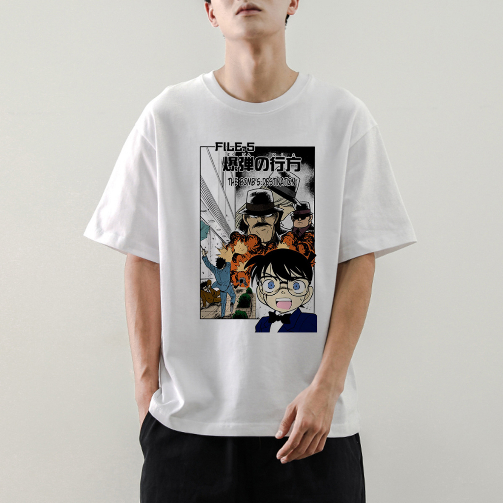 Áo Thun Cotton Tay Ngắn In Hình Thám Tử Conan Thời Trang Cho Nam Và Nữ