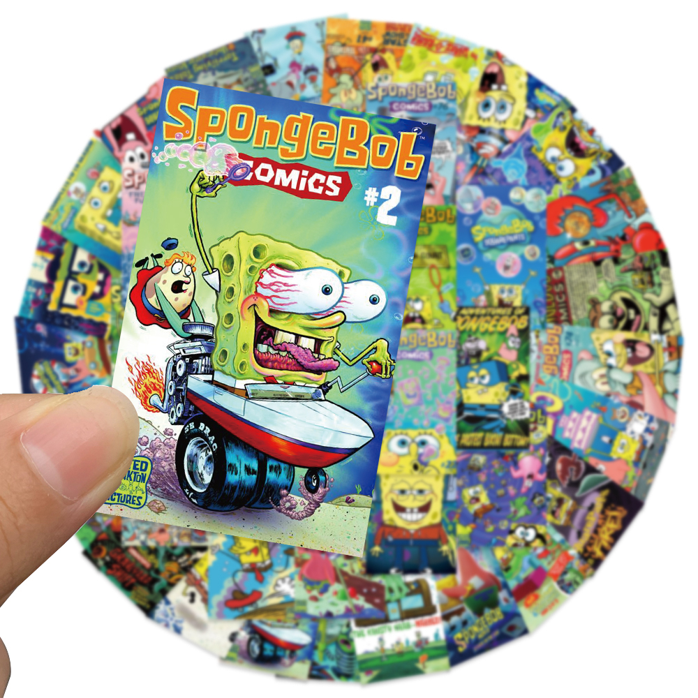 Bộ 45 Miếng Dán Trang Trí Va Li / Hành Lý Hình Spongebob / Ngôi Sao Hoạt Hình Graffiti Đáng Yêu