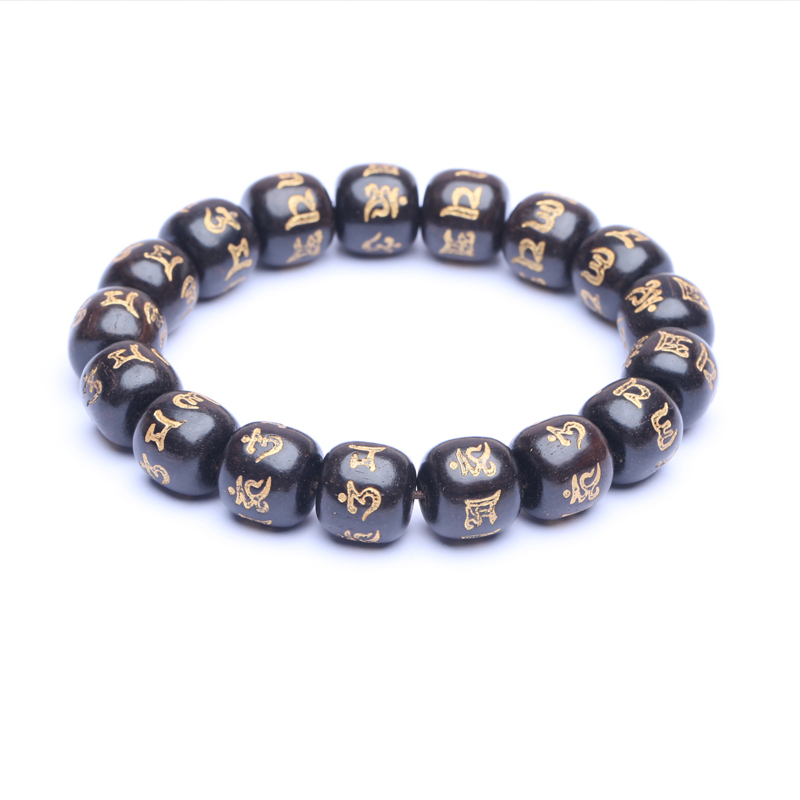 Vòng Đeo Tay Bằng Gỗ Mun 12mm Chất Lượng Cao
