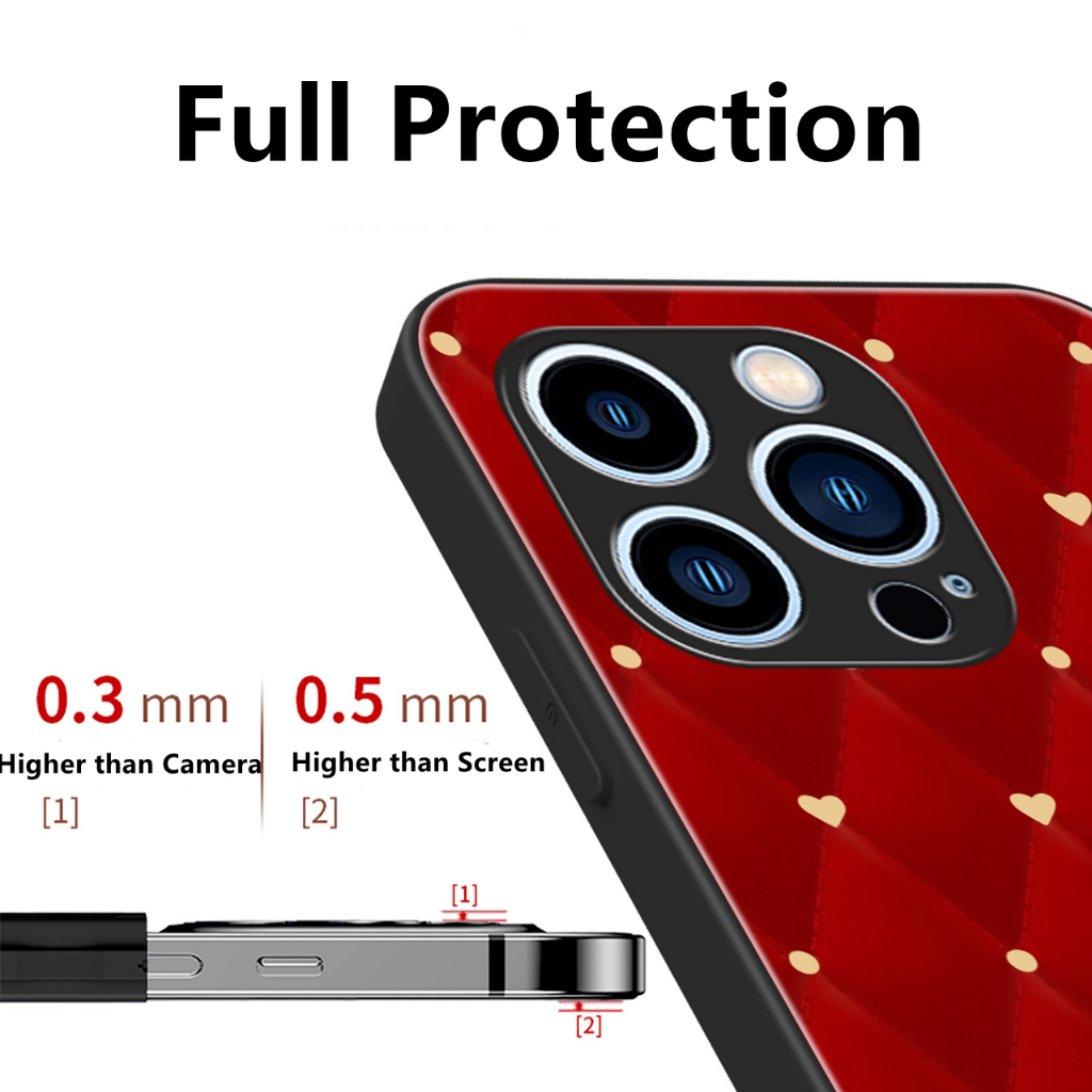 Ốp Điện Thoại Mặt Kính Cường Lực D072 Cho iPhone 14 Pro Max 14 Plus 13 12 11