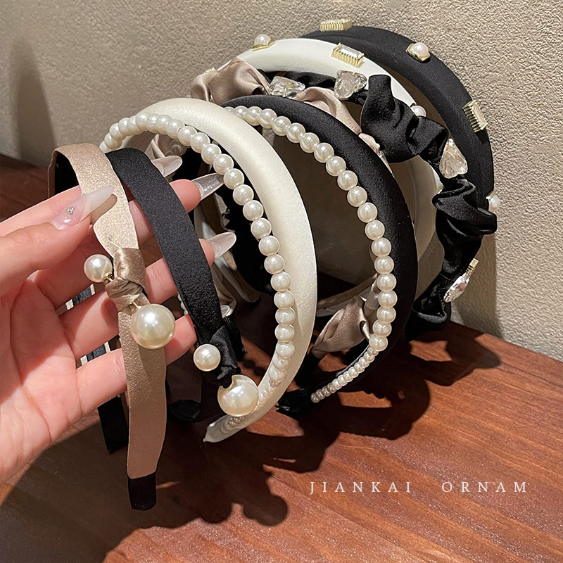 Băng Đô cài tóc Màu Trắng Đen Thời Trang Mùa Hè Cho Nữ