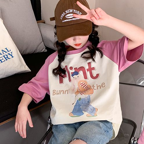 Áo Thun Tay Ngắn In Họa Tiết Hoạt Hình Thời Trang 2023 Cho Bé Gái