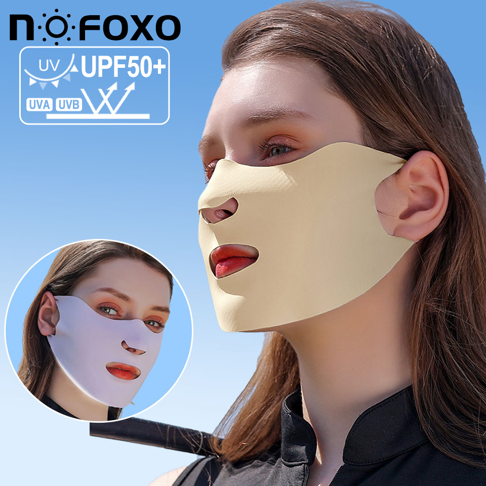 Khẩu trang chống nắng NOFOXO UPF50+ bảo vệ khuôn mặt khỏi tia UV nhẹ và thoáng khí mùa hè