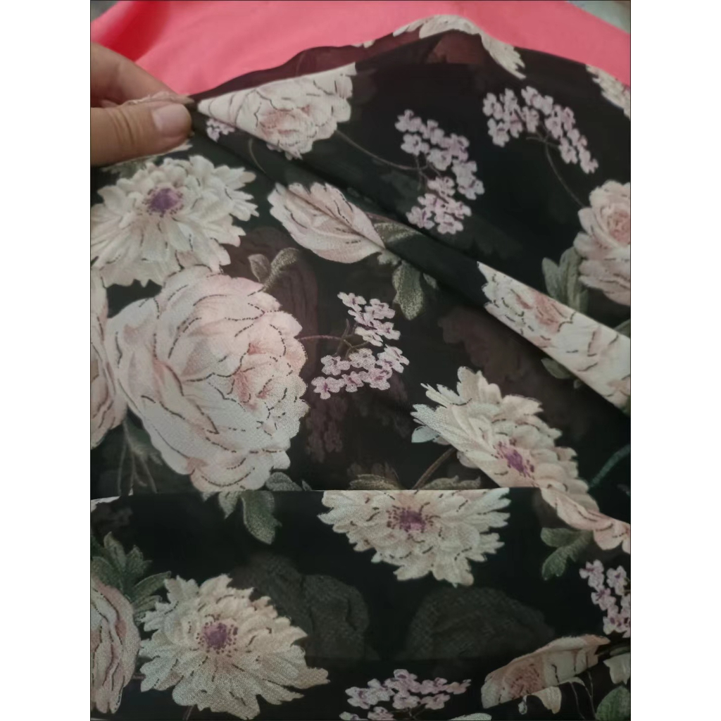 Vải Voan In Hoa May Váy DIY