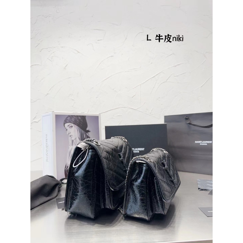 Túi Đeo Chéo Da Bò Phối Dây Xích Thiết Kế Mới Cao Cấp Thời Trang Cho Nữ777777-0510
