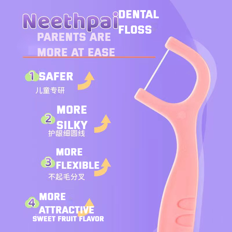 NEETHPAI Gói 50 Tăm Chỉ Nha Khoa An Toàn Cho Bé