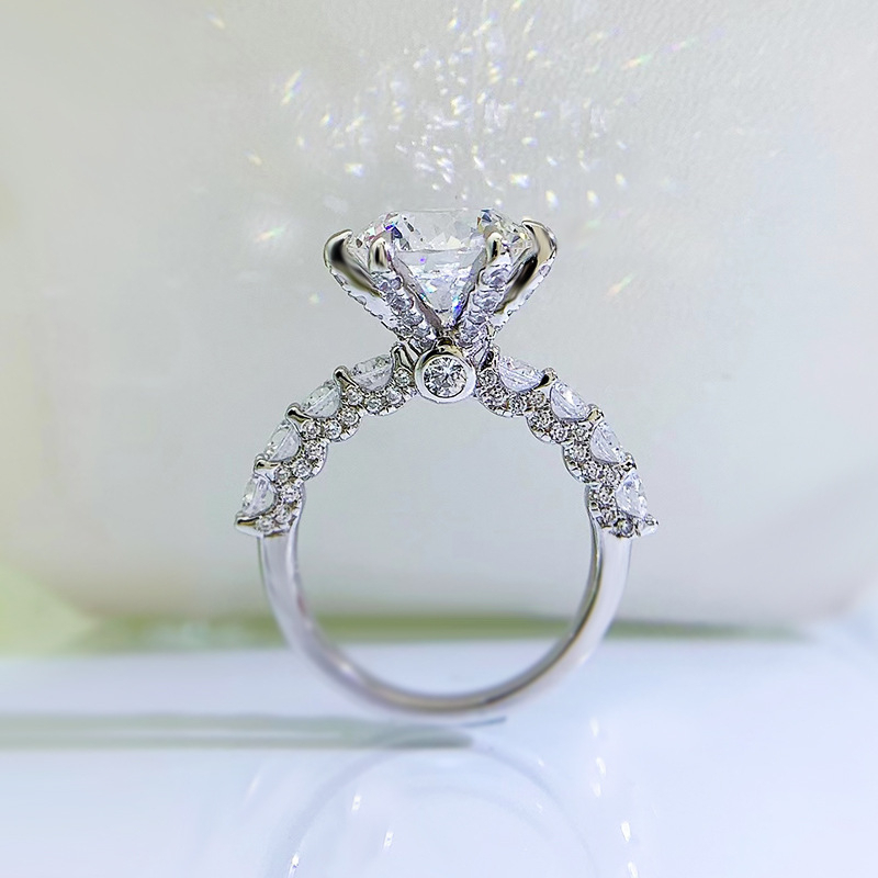 ZC-066    Nhẫn nữ 925 bạc nguyên chất, Nhẫn Zircon trắng 11mm