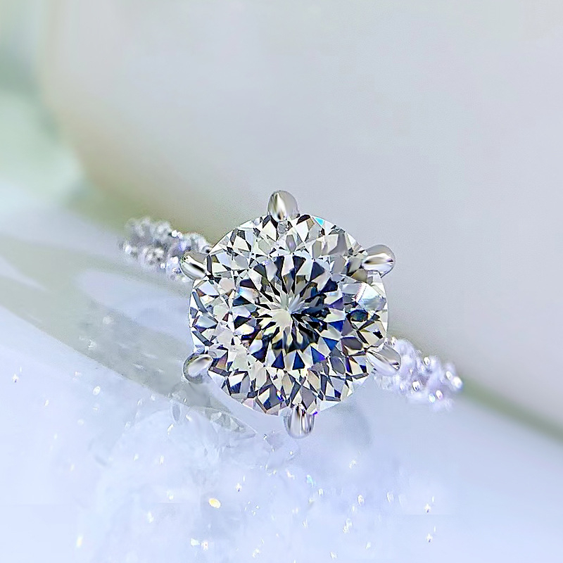 ZC-066    Nhẫn nữ 925 bạc nguyên chất, Nhẫn Zircon trắng 11mm