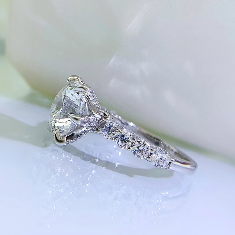 ZC-066    Nhẫn nữ 925 bạc nguyên chất, Nhẫn Zircon trắng 11mm