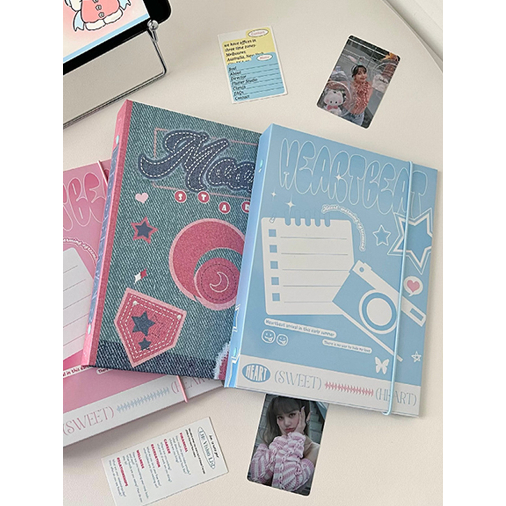 Album Ảnh Bìa Denim Khổ A5 Phong Cách Mỹ Ngọt Ngào Không Có Album Bên Trong