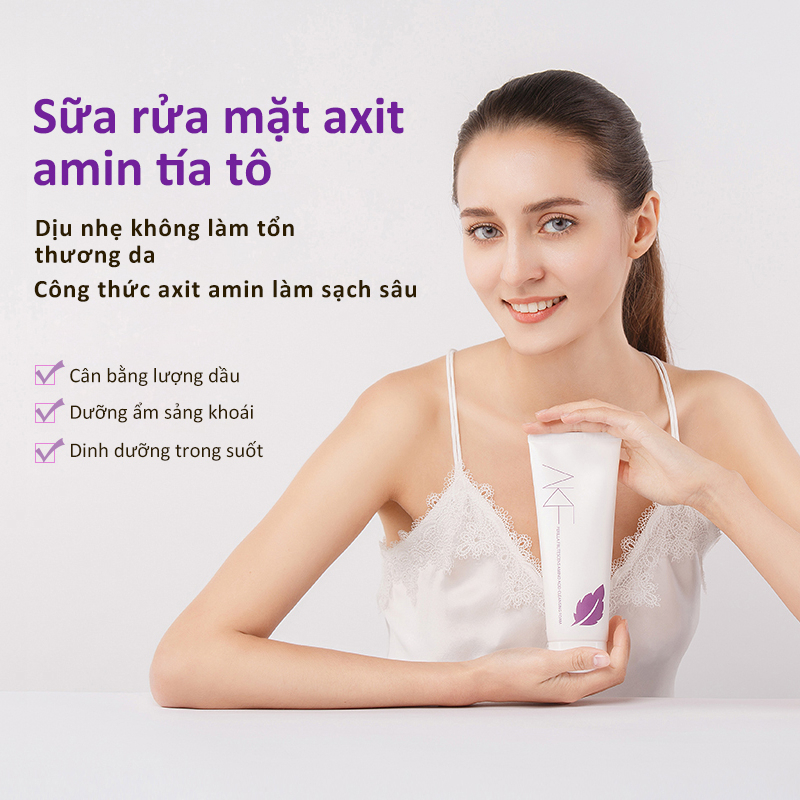 Combo 2 tuýp sữa rửa mặt làm trắng AKF axit amin tía tô giúp kiềm dầu và ngừa mụn hiệu quả 240g