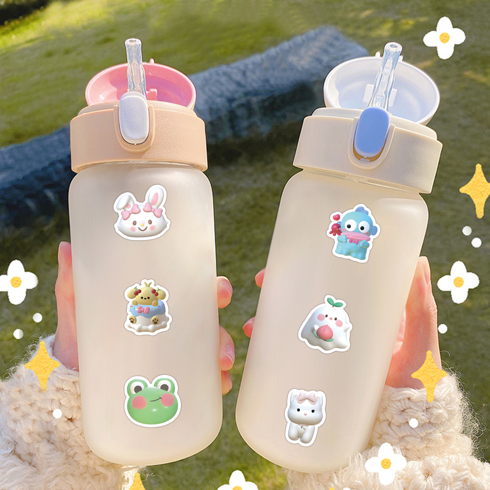 Bộ 63 Hình Dán Sanrio 3D Trang Trí Laptop Mũ Bảo Hiểm Điện Thoại